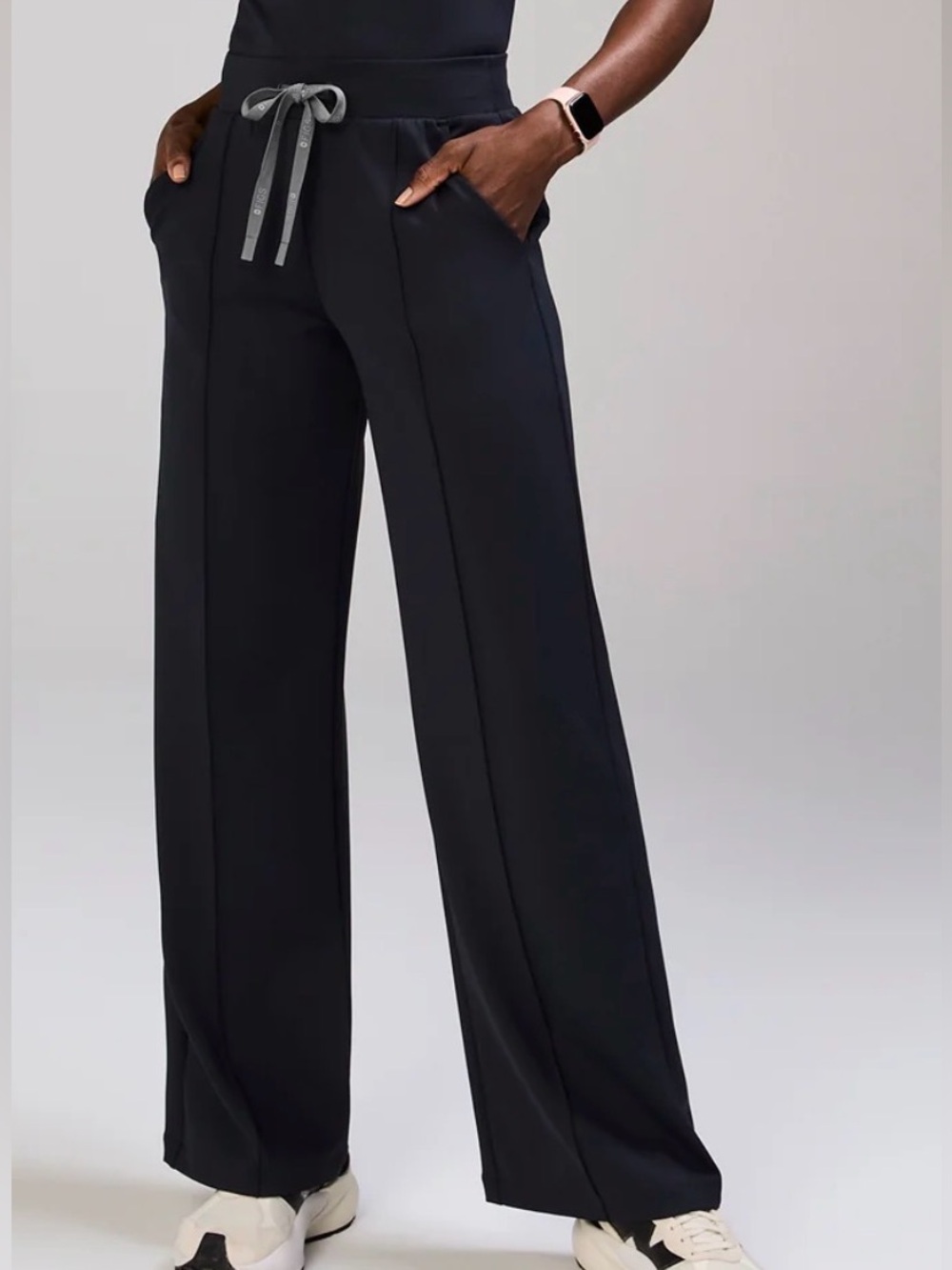 Figs Salina High Rise Wide Leg Pant Navy Sz M